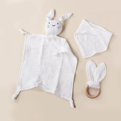 Muslin Wooden Ring Teething Set
