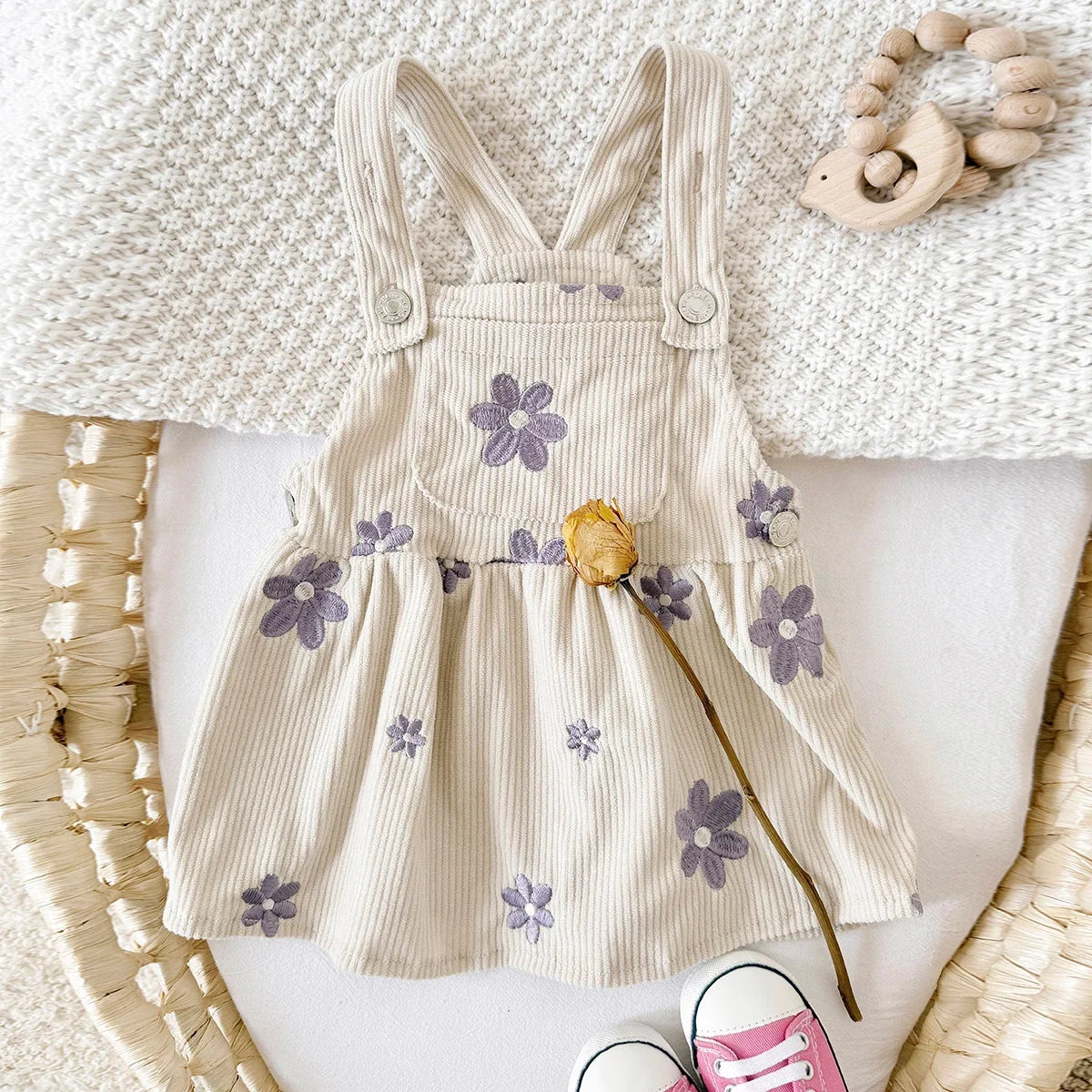 Corduroy Flower Dress