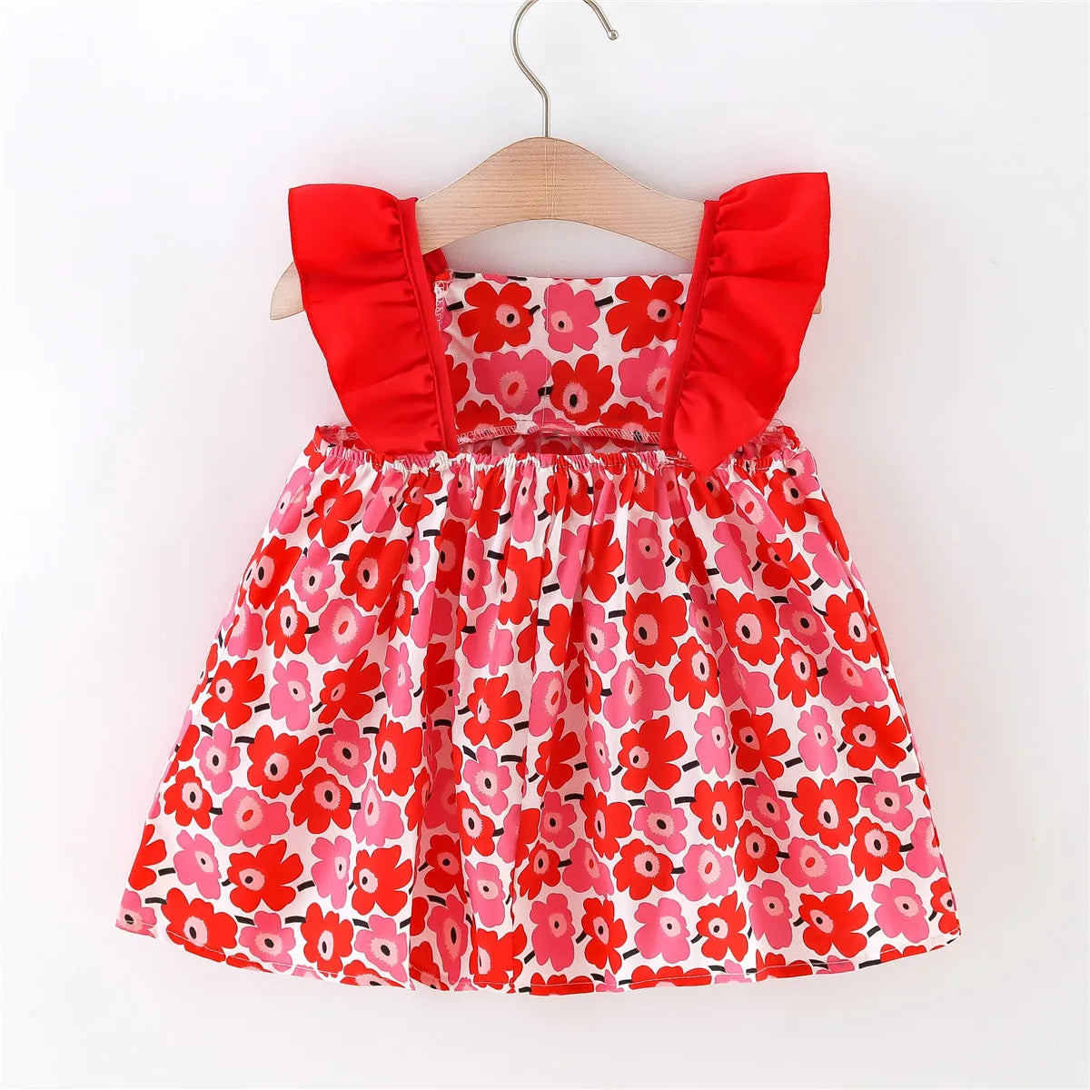Fly Sleeve Floral  Dress W Bag