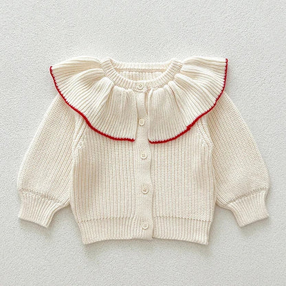 Knitted Flap Collar Cardigan