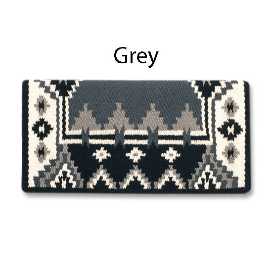 1465-5 Enchanted Pines 38x34 New Zealand Wool Saddle Blanket GREY