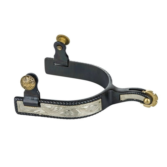Tabelo Mens Engraved Silver Roping Spurs