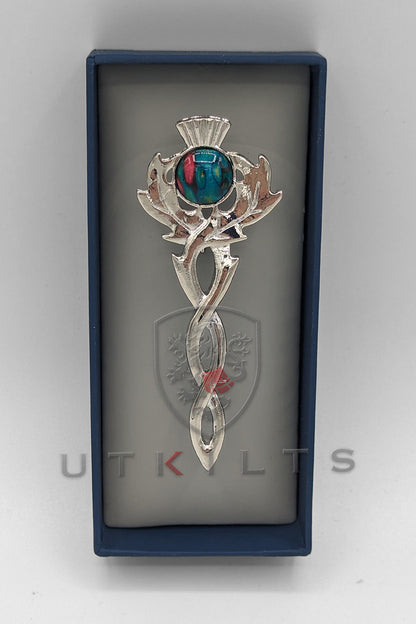 Kilt Pin – Inverloch, Heathergem Thistle Twist