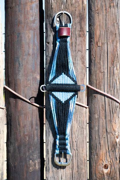 Wild Blue Yonder Handcrafted 100% Mohair Matching Cinch & Breast Collar Set