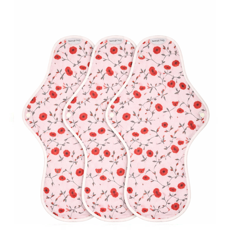 Organic Reusable Cotton Period Pads - 3 Overnight Pads