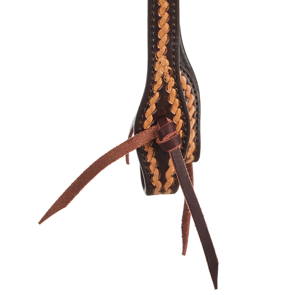 WD-RTSEH-MO Medium Oil Rope Tooled 5/8" Single Ear Headstall