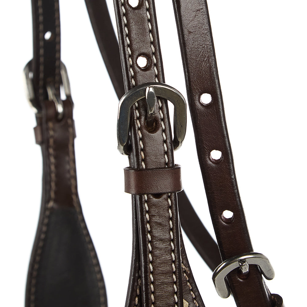 WD-SBH11 Natural Rawhide Scalloped Quick Change Browband Headstall