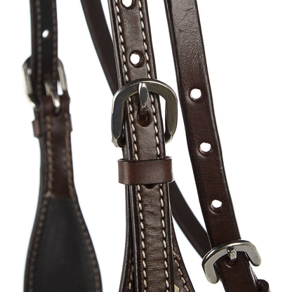 WD-SBH11 Natural Rawhide Scalloped Quick Change Browband Headstall