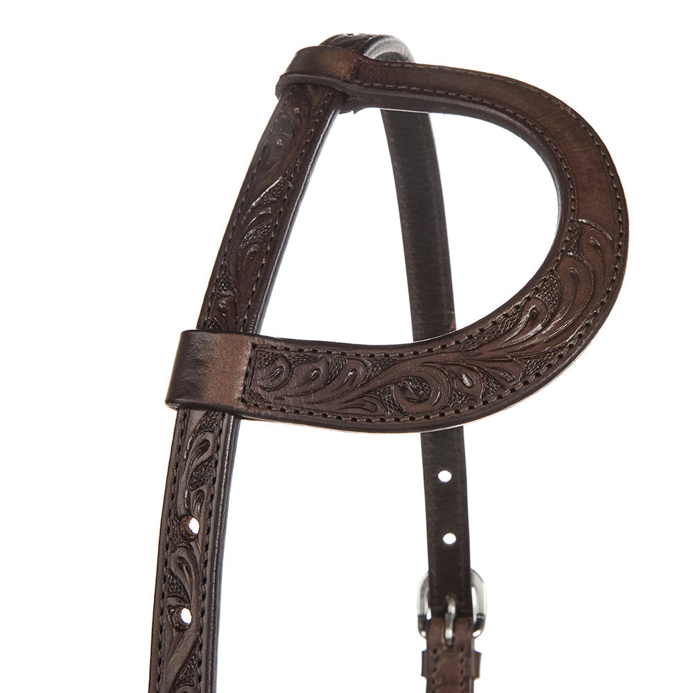 WD-SEH3 Chocolate Floral Single Ear Headstall