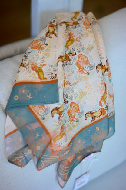 Wild Horses Mustang Meadow Wild Rag Silk Mix Scarf