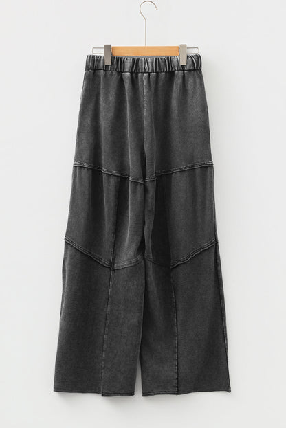 Mineral Wash Tiered Drawstring Wide Leg Pants