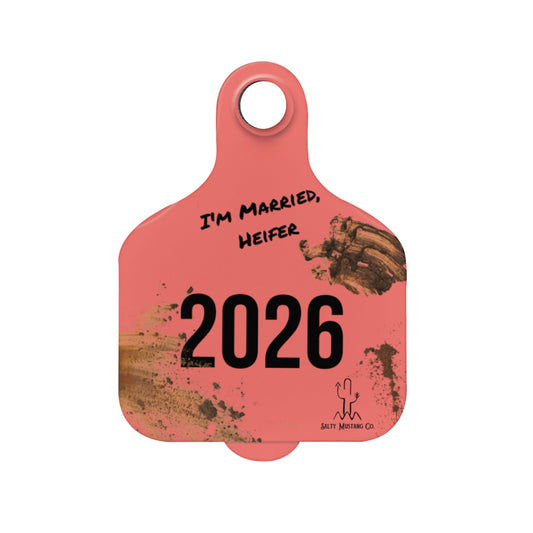 I’m Married Heifer Ear Tag 40 oz Tumbler Plate