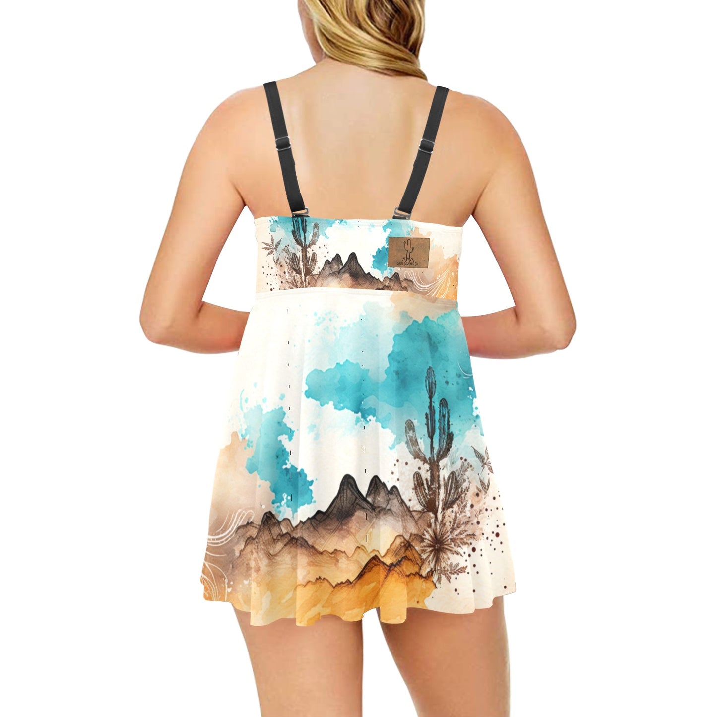 Painted Desert Soquili (2nd option) Chest Pleat Swim Dress