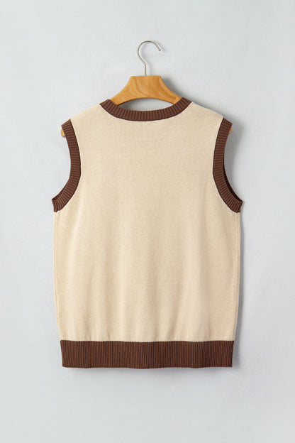 Western Colorblock Sleeveless Knit Vest