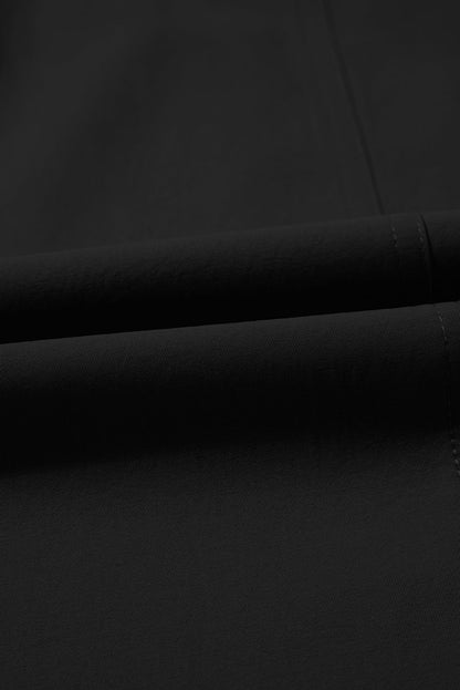 Solid Drawstring Elastic Waist Wide Leg Pants