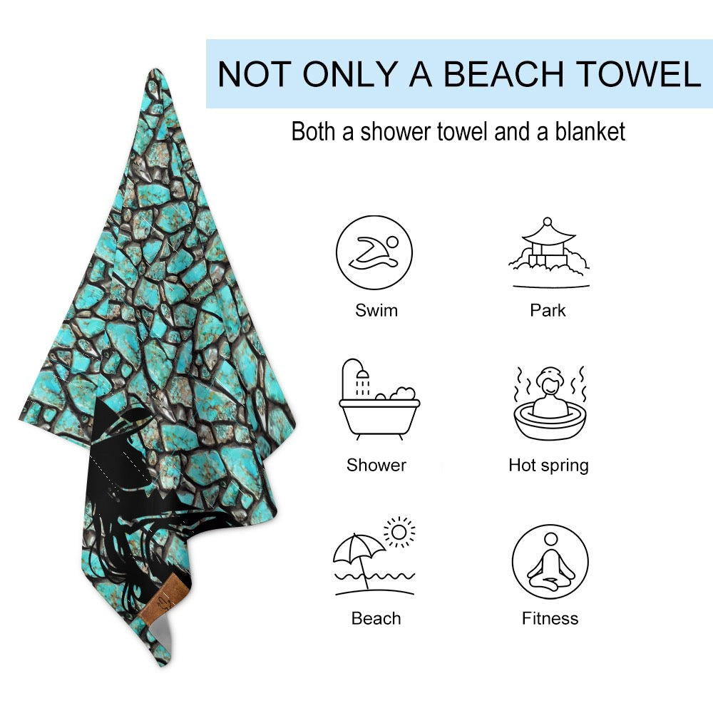 Kingman Turquoise Cowgirl Beach Towel