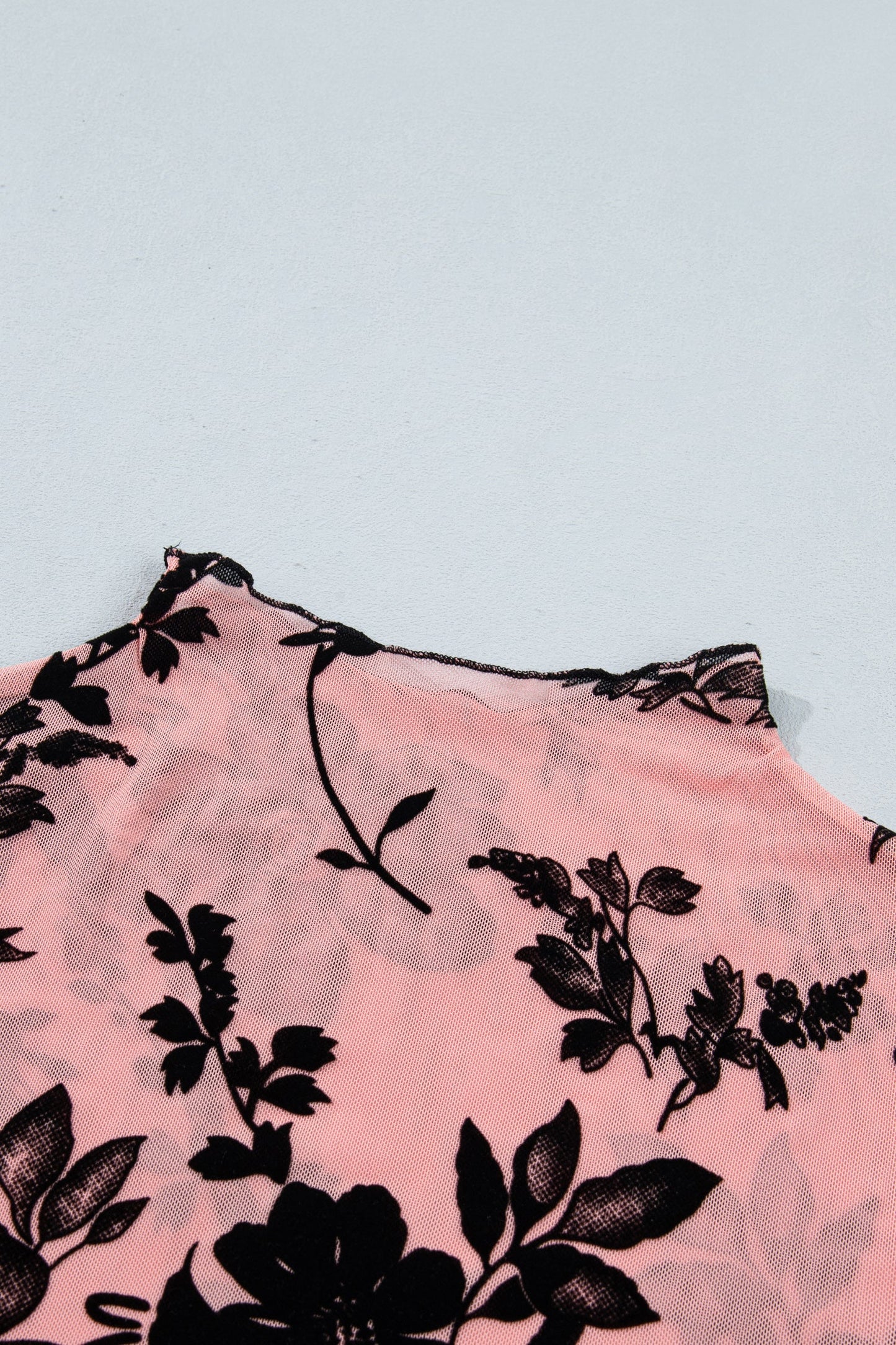 Floral Retro Mesh Long Sleeve Blouse