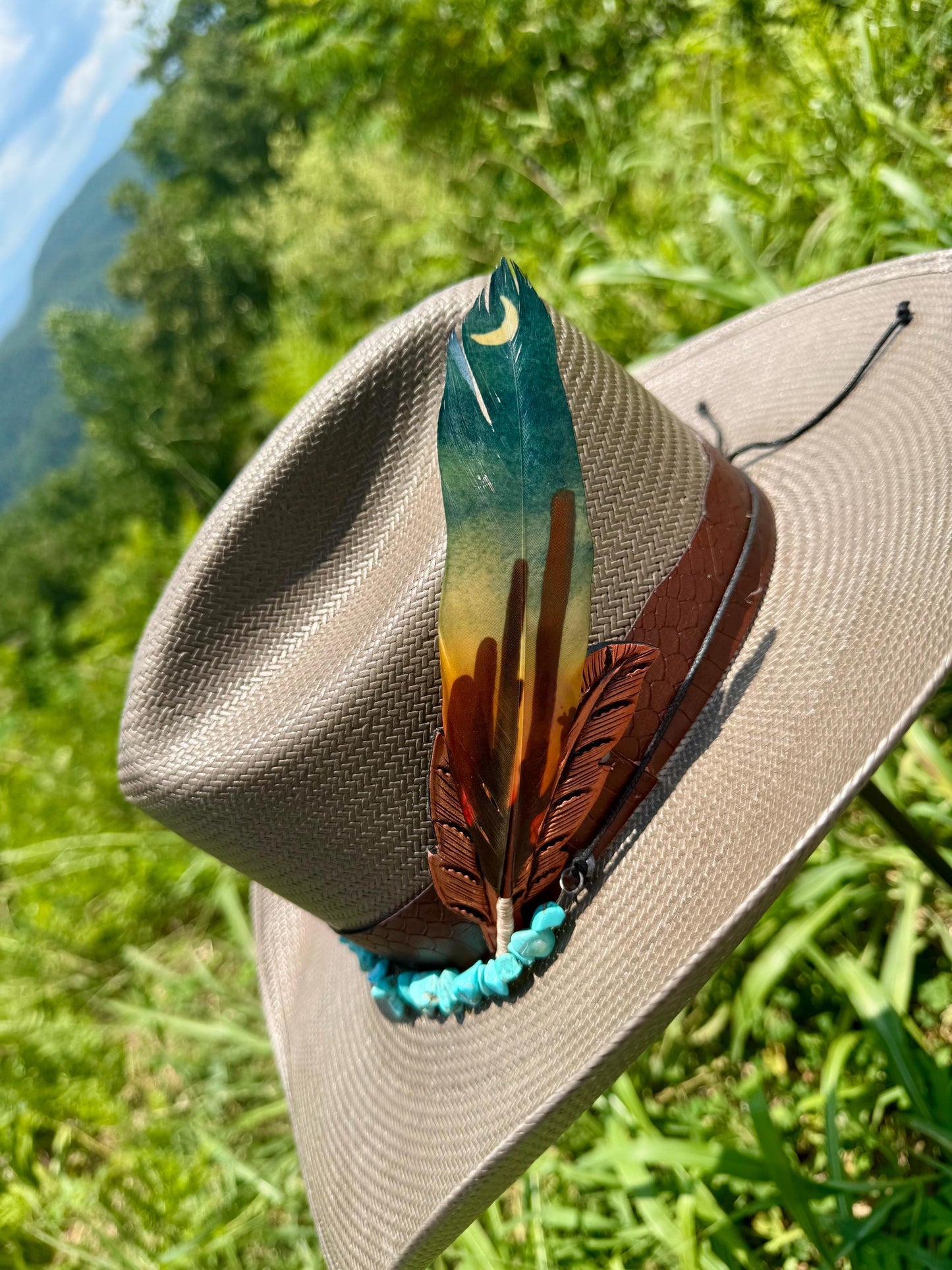 Moonlight Cactus Western Hat Feather