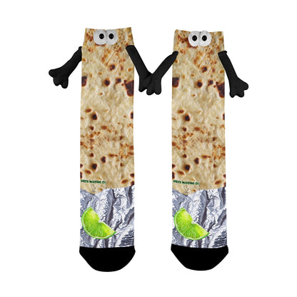 Tortilla & Lime Burrito Holding Hands Socks (Women)