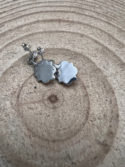 Adelarae Yazzie Navajo Sterling Silver Kingman Turquoise Earrings — 3/4" Drop