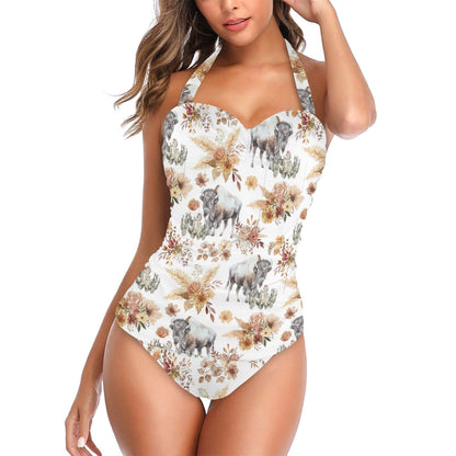 Buffalo Rose Women's Halter Neck Swimsuit