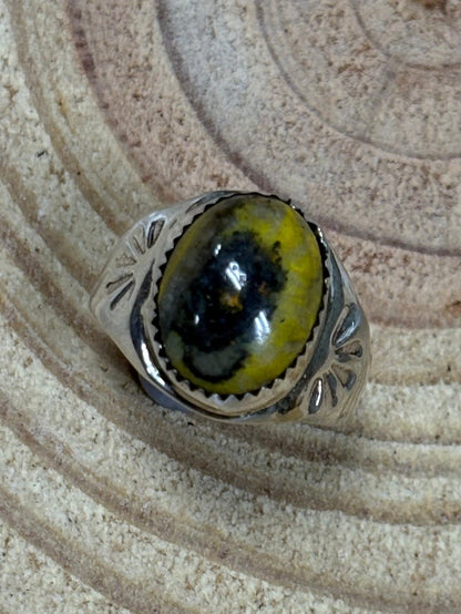 Annie Lincoln Navajo Sterling Silver Bumblebee Jasper Ring — Size 9