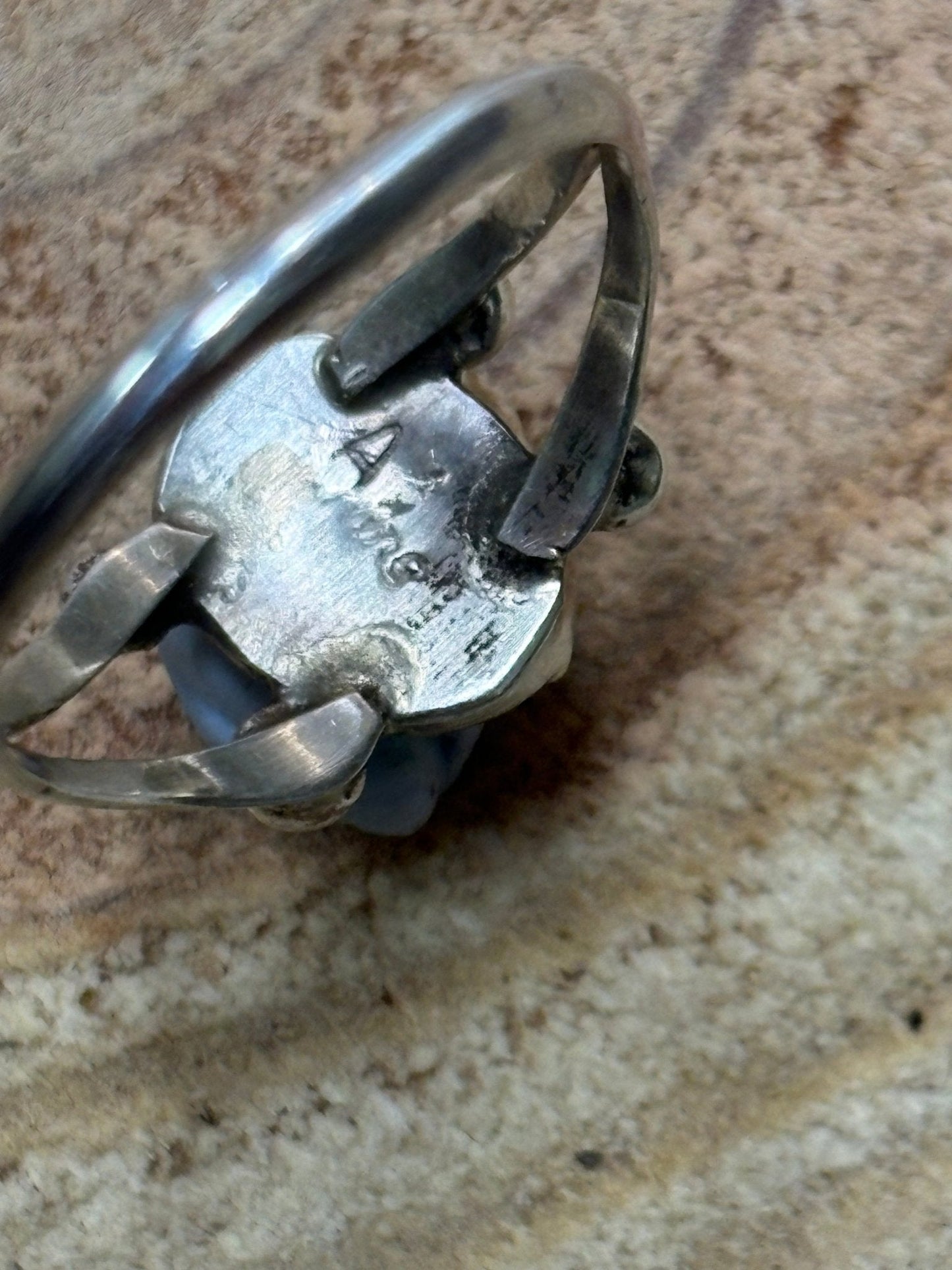 Antionette Martinez Navajo Kingman Turquoise Sterling Silver Ring — Size 8