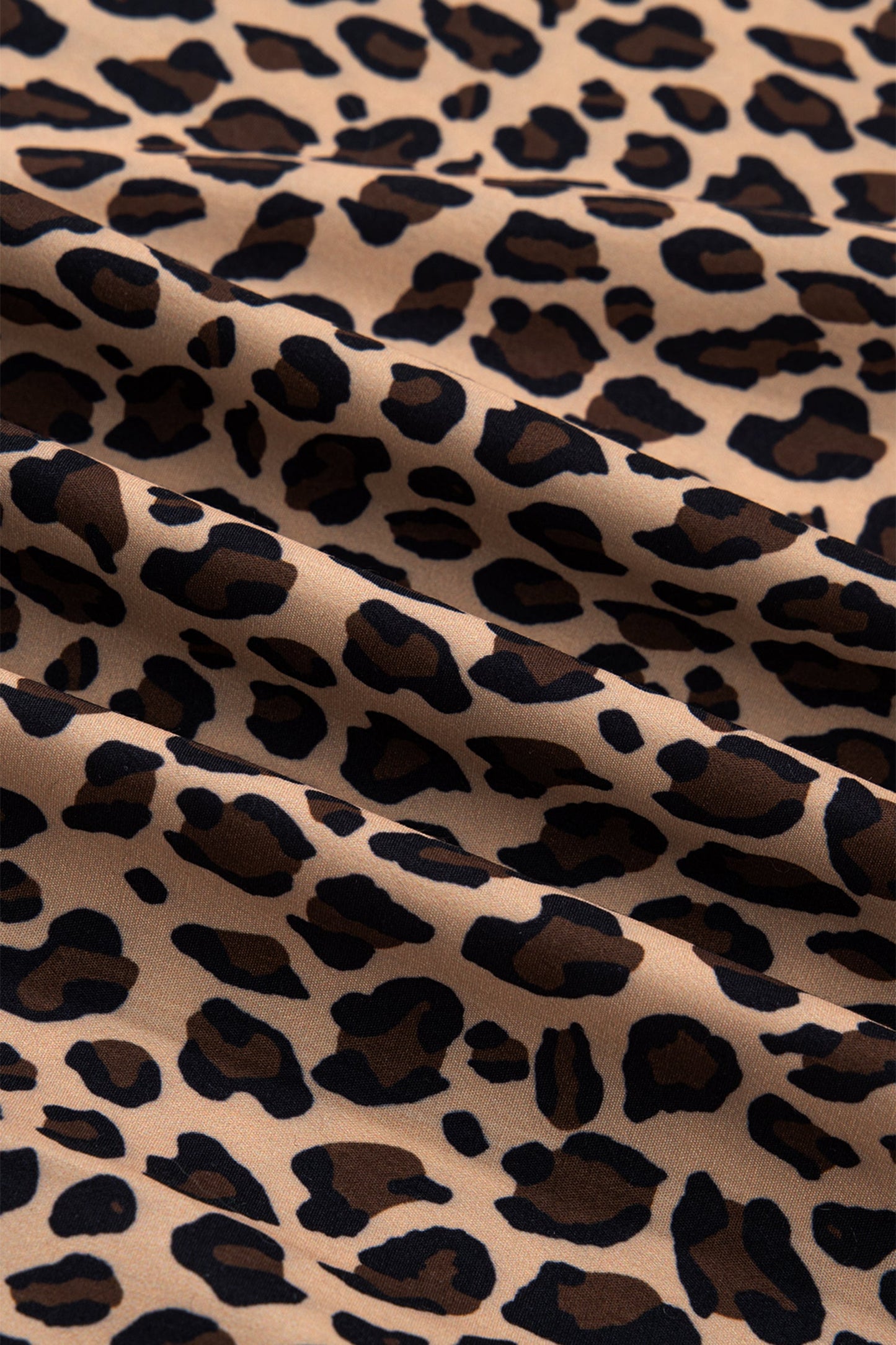 Leopard Frilled Square Neck Tank Top