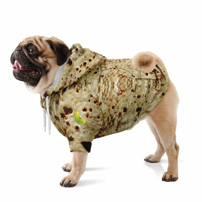 Tortilla Print with Lime Fashion Dog Zip-Up Hoodie