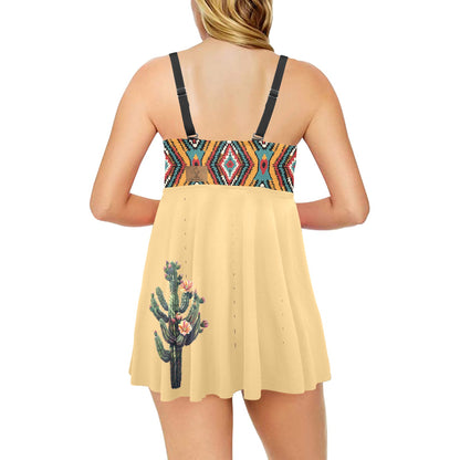 Rio Grande Valley Cowgirl Chest Pleat Swim Dress