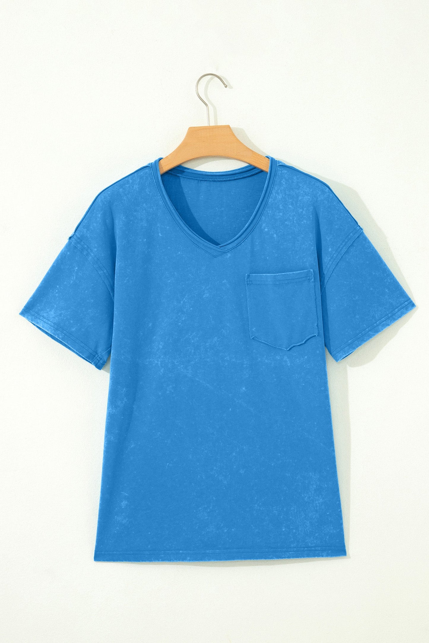 Solid Mineral Wash Short Sleeve V-Neck T-Shirt