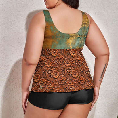 Leather & Patina Women's Plus Size Two Piece Swimsuit