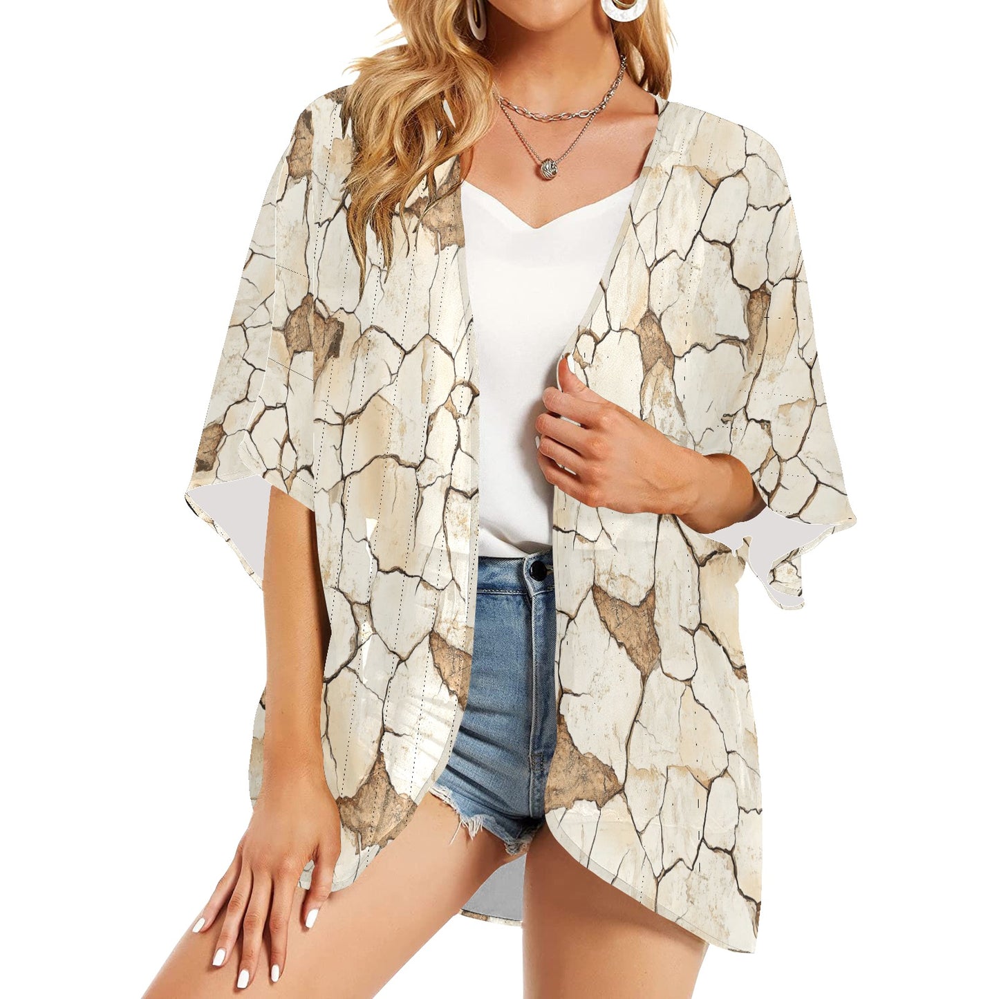 Dry ground Kimono Chiffon Cover Up