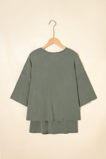 Solid Oversize Tee & Tie-Wrap Mini Skort Set