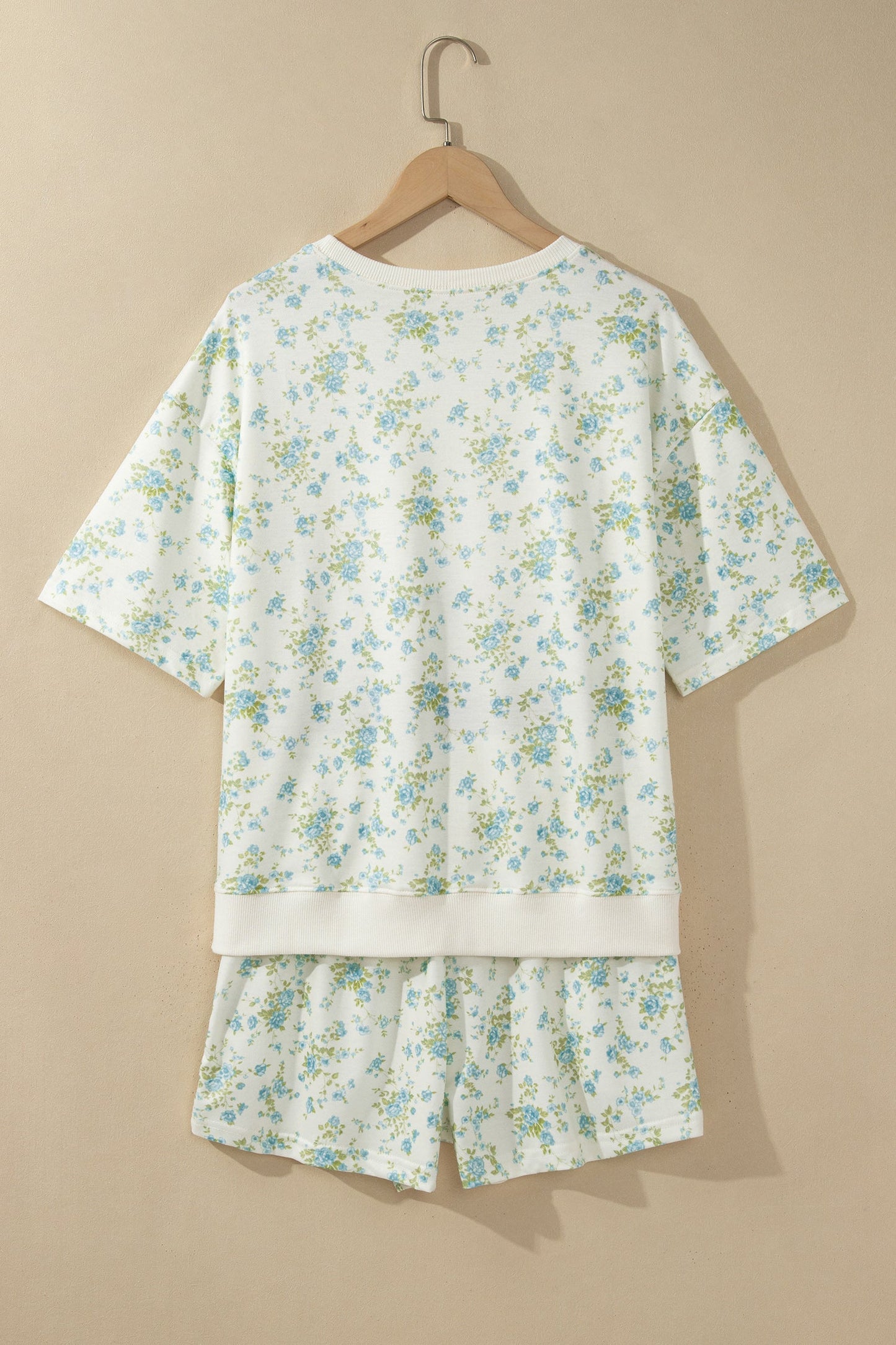 Floral Short Sleeve & Elastic Waist Short Sets