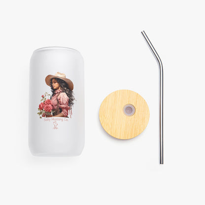 Big Spring Cowgirl Frosted Glass Cup