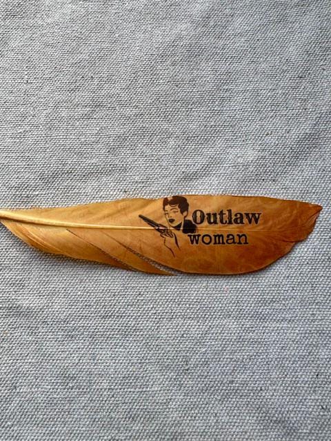 Outlaw Woman Western Hat Feather