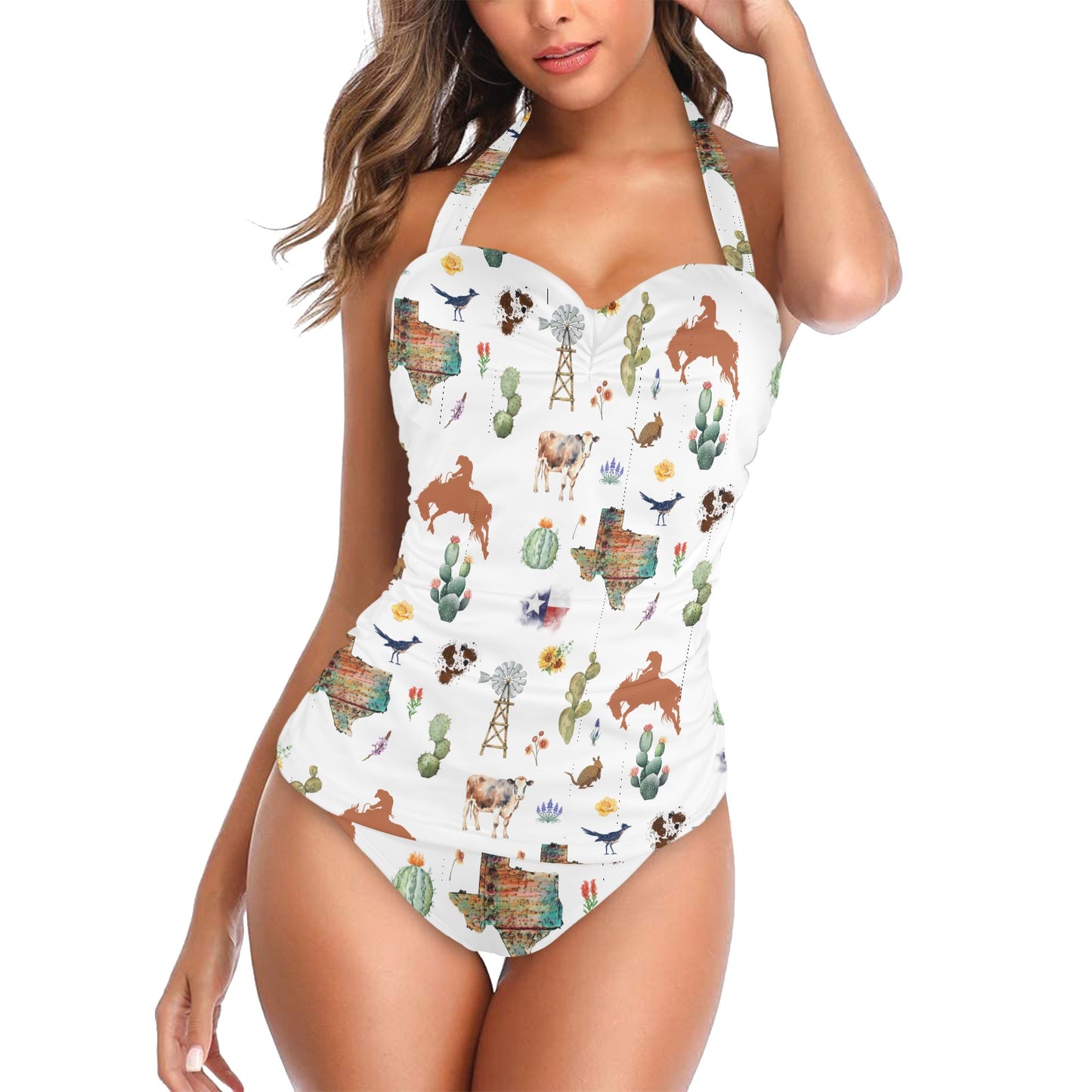 Heart of Texas Halter Neck Swimsuit