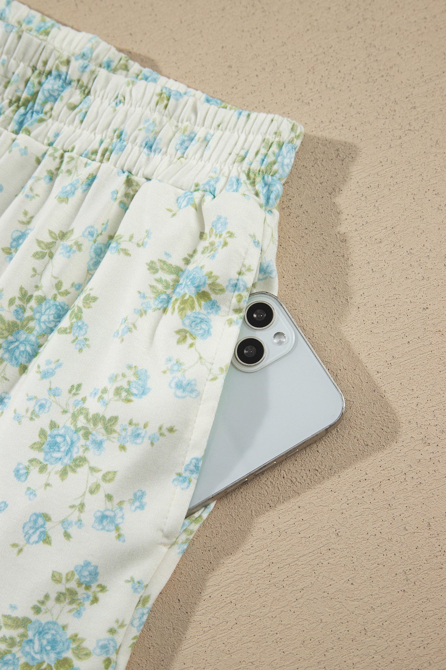 Floral Short Sleeve & Elastic Waist Short Sets