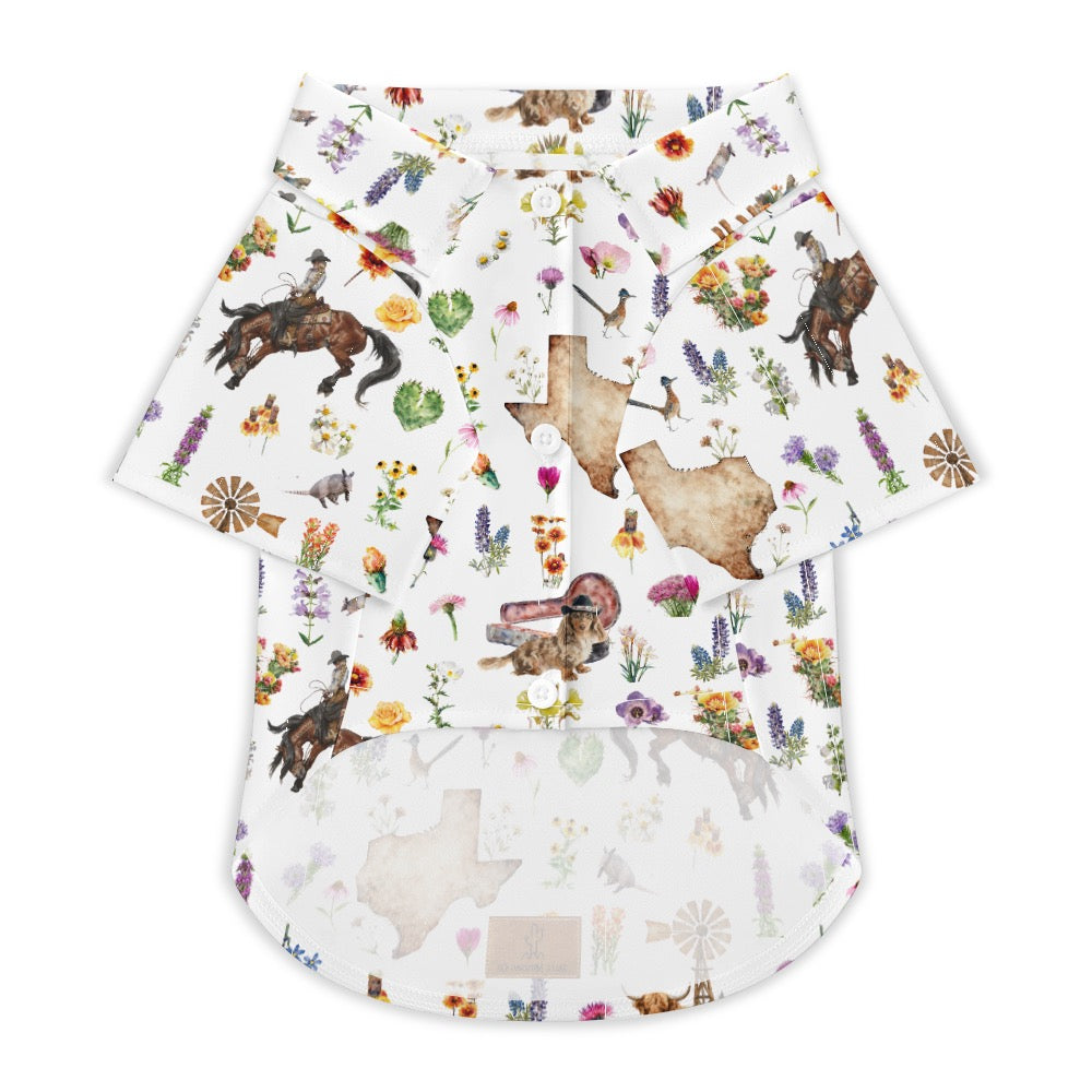 Spring Time In Texas Button Down Pet Shirt