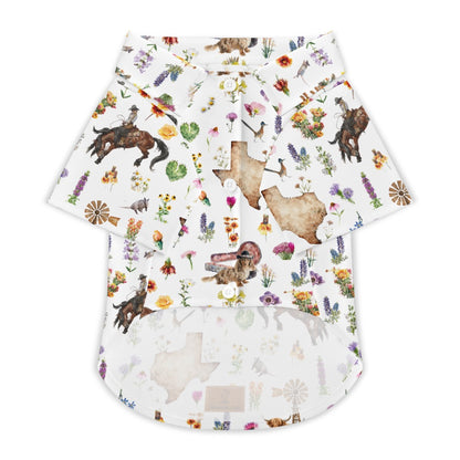 Spring Time In Texas Button Down Pet Shirt