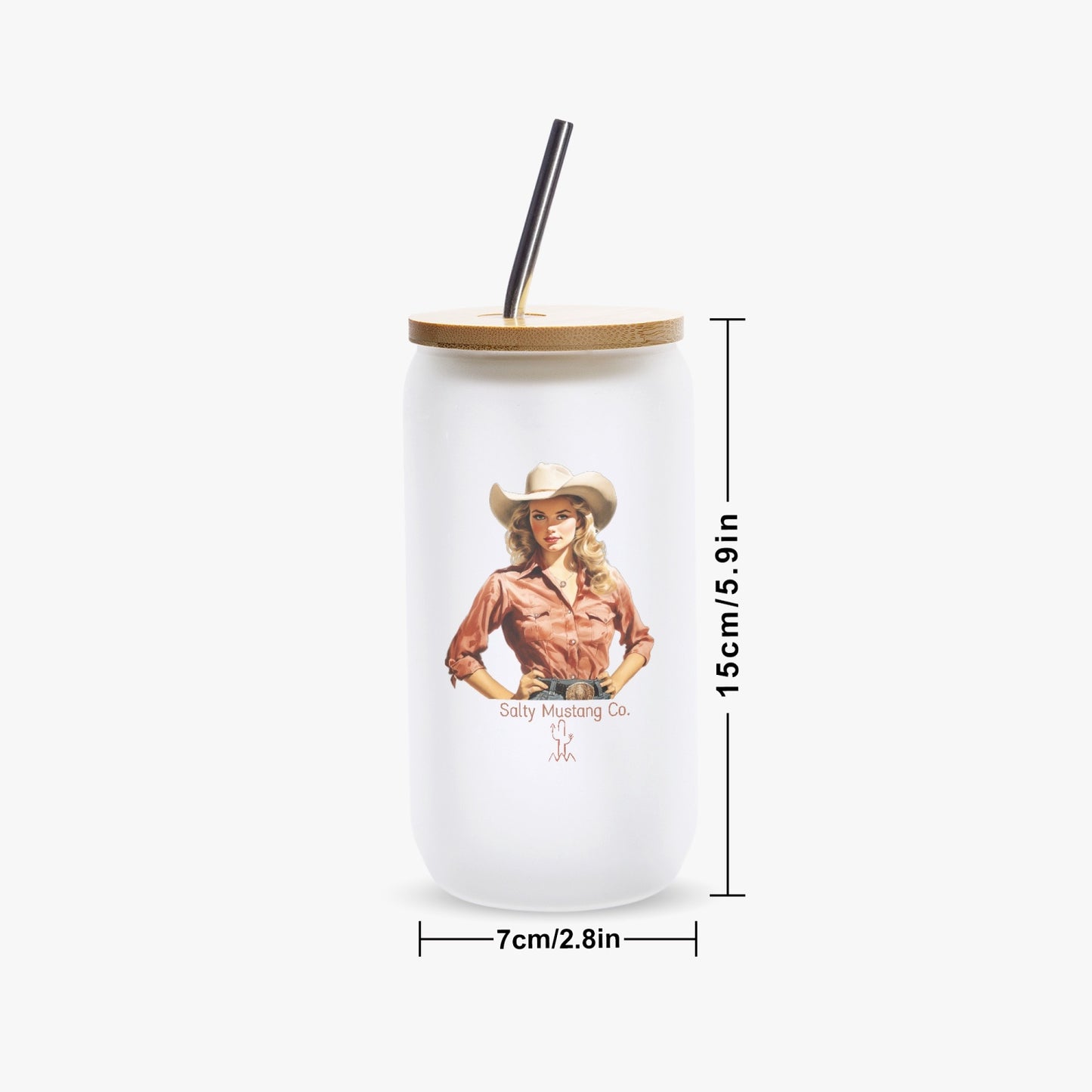 Fort Davis Cowgirl Frosted Glass Cups