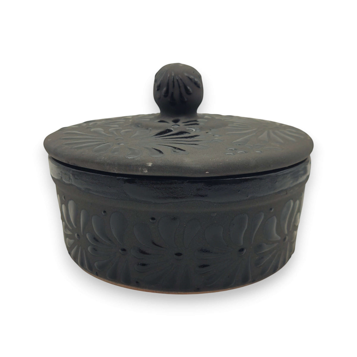 Black Talavera Tortilla Keeper | Handmade Ceramic Warmer
