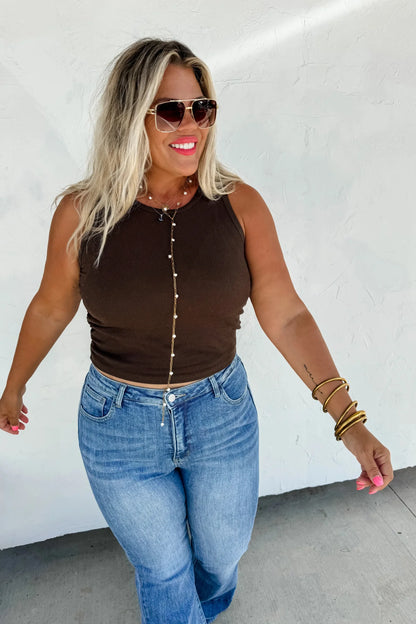 Blakeley "Romi" Medium Wash Tummy Control Panel Western Flare Jeans — Non-Distressed with Raw Shadow Hem (Size 9 and 13 available)