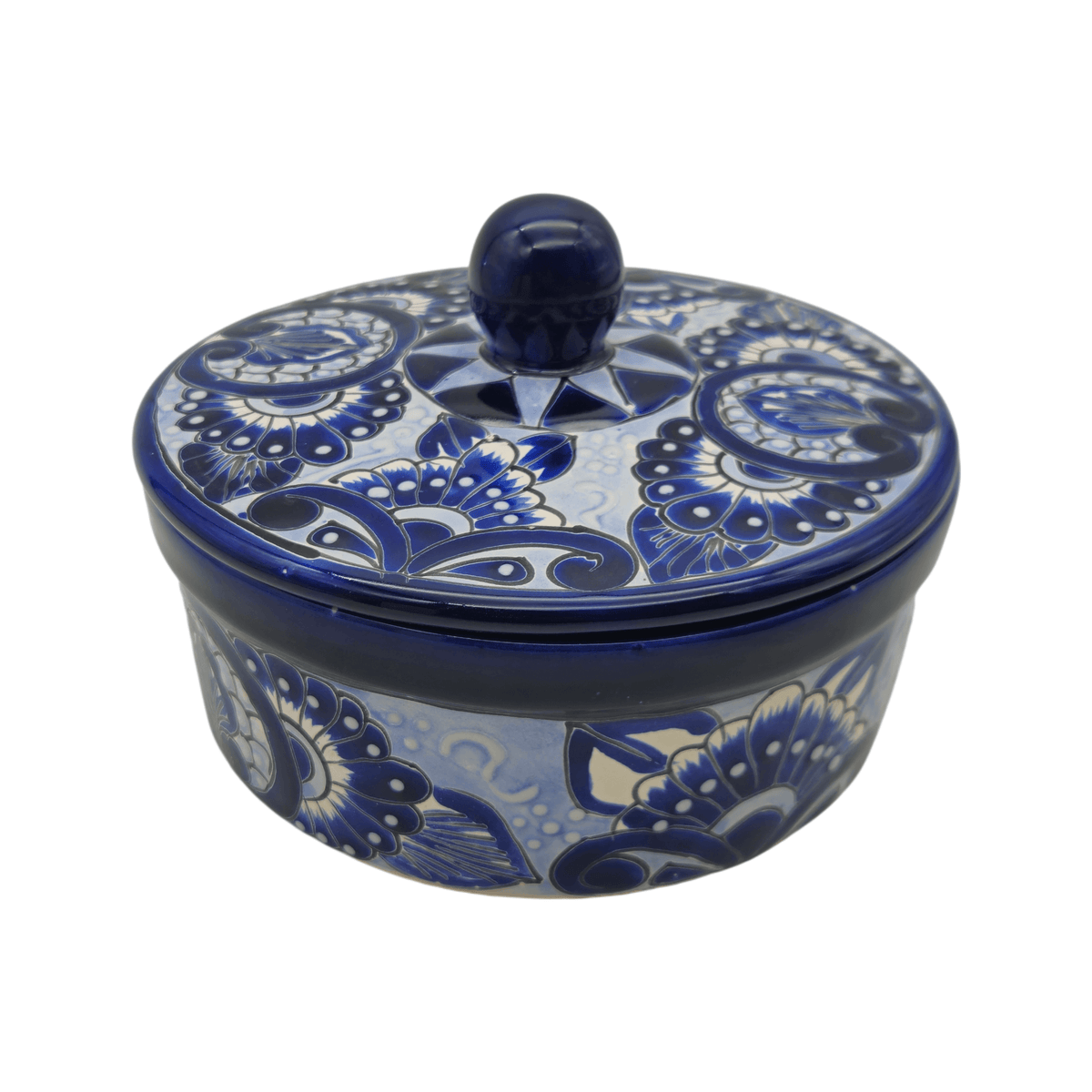 Blue & White Talavera Tortilla Warmer | Handmade Mexican Kitchenware