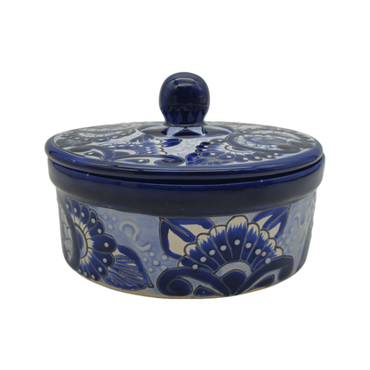 Blue & White Talavera Tortilla Warmer | Handmade Mexican Kitchenware