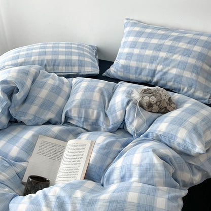 Coastal Blue Gingham Duvet Cover Set