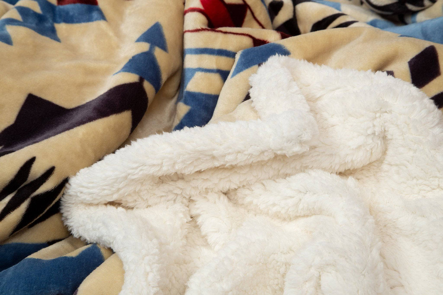 Blue River Southwestern Plush Sherpa Throw Blanket — 54" × 68"
