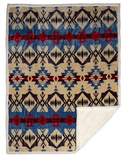 Blue River Southwestern Plush Sherpa Throw Blanket — 54" × 68"