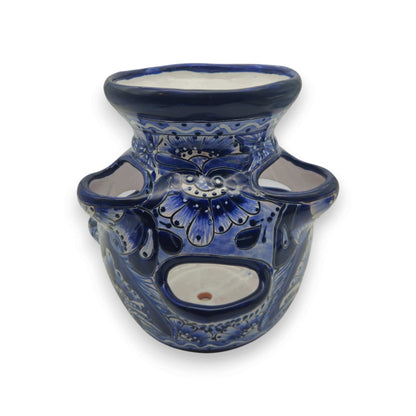 Blue & White Talavera Strawberry Planter | Handmade Mexican Pot